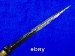 French France Antique 19 Century Armor Piercing Dagger Fighting Knife w Scabbard