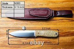 G. Dedyukhin Fixed Blade Hunting knife Dagger M390 Handmade in Bark River Style