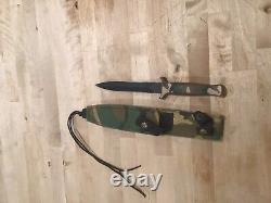 GERBER GUARDIAN II 2 Camo Fixed Blade Knife Dagger & SheathVtg 1984Sharpened