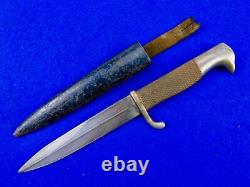 German Germany Antique WW1 Boot Trench Fighting Knife Dagger with Scabbard