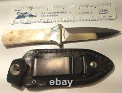 German Silver Bolster Bone Handle 440 Cheetah Surgical Steel 6 Dagger Knife