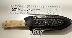 German Silver Bolster Bone Handle 440 Cheetah Surgical Steel 6 Dagger Knife