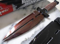 Gil Hibben Hellfyre Damascus Double Shadow Dagger Fixed Blade Knife GH0453RD New
