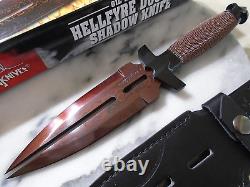 Gil Hibben Hellfyre Damascus Double Shadow Dagger Fixed Blade Knife GH0453RD New