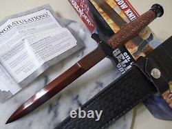 Gil Hibben Hellfyre Damascus Shadow Dual Edge Dagger Fixed Blade Knife GH0441RD