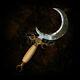 Handmade Crescent Moon Dagger Ritual Athame Boline Curved Knife Bone Handle