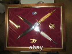 HG Long Commemorative Fairbairn Sykes S Model Dagger Knife Gold and Silver Set