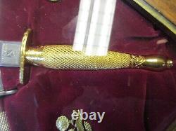 HG Long Commemorative Fairbairn Sykes S Model Dagger Knife Gold and Silver Set