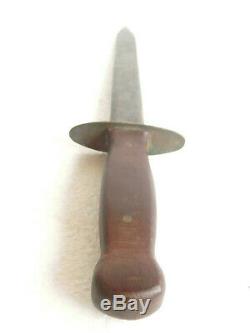 HUGE antique DAGGER knife three-quarter tang, bakelite handle with bronze guard
