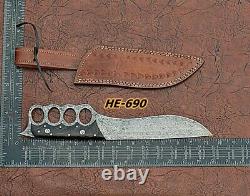 HUNTEX Custom Handmade Damascus Blade, Wenge Wood Handle, 340mm Long Trench Knife