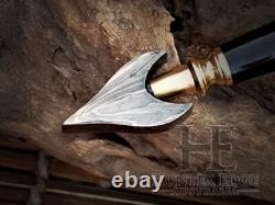 HUNTEX Handmade Damascus Blade Slek Raisin Handle Gorgeous Viking Quillon Dagger
