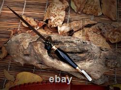 HUNTEX Handmade Damascus Blade Slek Raisin Handle Gorgeous Viking Quillon Dagger