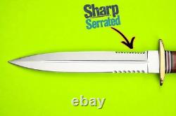 Hand Crafted D-2 Steel Survival Collectible S. O. G Desert Dagger Replica Knife