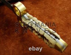 Hand Forged Damascus Steel Full Tang Hunting Antique Dagger Knife Ram Horn Handl Hand Forged Damascus Steel Full Tang Hunting Antique Dagger Knife Ram Horn Handl