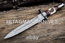 Hand Forged Damascus Steel Hunting Commando Battle Ready Dagger Knife