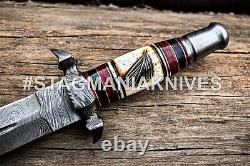 Hand Forged Damascus Steel Hunting Commando Battle Ready Dagger Knife