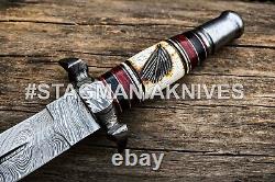 Hand Forged Damascus Steel Hunting Commando Battle Ready Dagger Knife