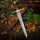 Hand Forged Damascus Steel Hunting Medieval Combat Dagger Knife Stacked Leather