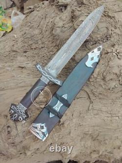 Hand Forged Damascus Steel Viking Dagger Razor Sharp / Battle Ready Medieval
