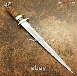 Hand Forged J2 Steel Hunting Battle Ready Dagger Knife Sub Hilt Needle Point