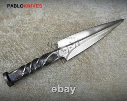 Hand Forged Steel Spike Athame, Heavy Twisted Steel Dagger, Ritual Hunting Knife