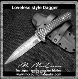 Hand Made Loveless Style Dagger Knife By Mark Mccoun