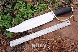 Handmad Steel Large Guard Hunting Survivl Forge Custom Bowie Knife Micarta Handl