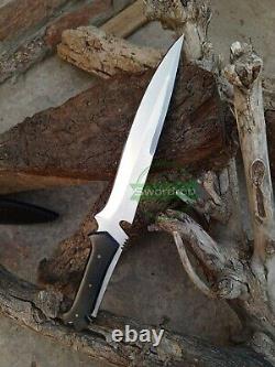 Handmade 14 Spring Steel Boot Dagger Fixed Blade Hunting Bowie Knife