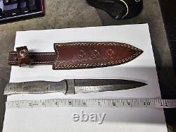 Handmade All Damascus Dagger With Sheath