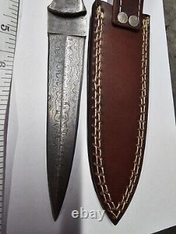 Handmade All Damascus Dagger With Sheath