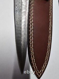 Handmade All Damascus Dagger With Sheath