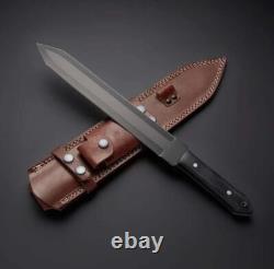 Handmade Beautiful D2 Steel Dagger With Micarta Handle Cow Hide Leather Sheath