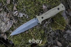 Handmade Custom Dagger Tactical Knife Inquizitor Micarta Lkw