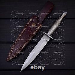 Handmade D2 Steel British Commando Tactical Hunting Dagger Knife With Sheath