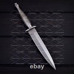 Handmade D2 Steel British Commando Tactical Hunting Dagger Knife With Sheath