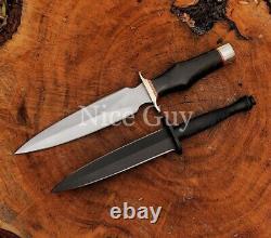 Handmade D2 Steel Hunting Dagger & British Army Fairbairn Sykes Commando 2 Knife