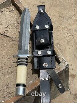 Handmade Damascus Feather Daggar Buffalo & Camel Bone COMBAT KNIFE, DAGGER KNIFE