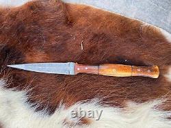 Handmade Damascus Steel Hunting Dagger Double Edge Boot Knife camel bone handle