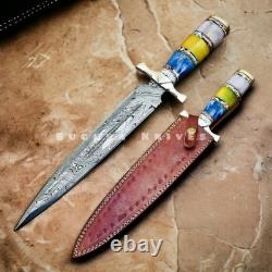Handmade Damascus Steel Hunting Dagger Survival Boot Knife Full Tang Combat Edc Handmade Damascus Steel Hunting Dagger Survival Boot Knife Full Tang Combat Edc