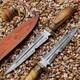 Handmade Damascus Steel Knife Dagger For Hunting With Sheath