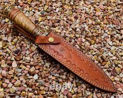 Handmade Damascus Steel Knife Dagger for Hunting With Sheath