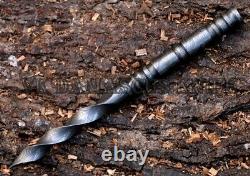 Handmade Damascus Steel Tri Edge Dagger Cyclone Knife With Sheath 3560