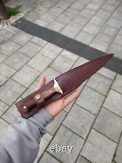 Handmade Double Edged Medieval Dagger with Leather Sheath- Free Customization