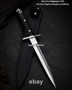 Handmade J2 Steel Hunting Battle Ready Outdoor Camping Bull Horn Dagger Knife