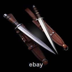 Handmade Twin Dagger Knife Set Full Tang Steel Blade Tactical Combat Survival
