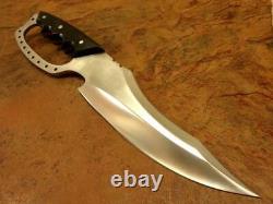 Hunting -Custom Handmade Carbon Steel Hunting Knife & Sheath Buffalo Horn Handle