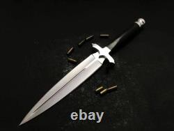 Hunting Dagger Knife D2 Tool Steel With Leather Sheath Mirror Polish Best Gift