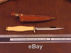 Immaculate Vintage Dagger Knife And Boot Sheath By Barry Dawson Great USA Maker