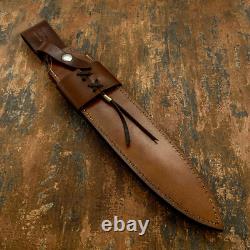 Impact Cutlery 1-Of-A-Kind Medieval Style Custom Damascus Dagger Knife Burl Wood