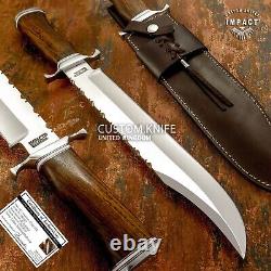 Impact Cutlery Custom D2 Hunting Bowie Knife Burl Wood Handle- 448